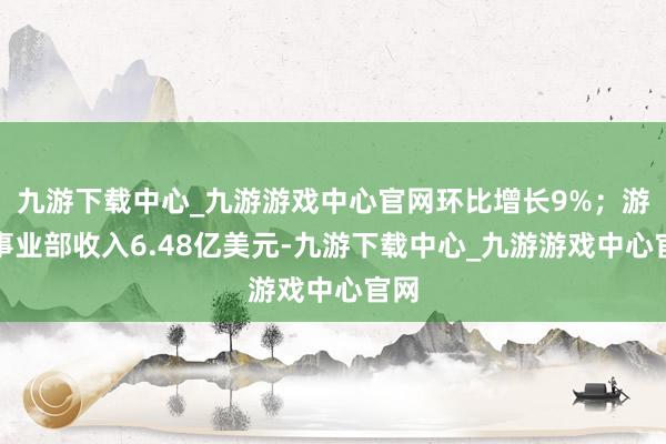 九游下载中心_九游游戏中心官网环比增长9%；游戏事业部收入6.48亿美元-九游下载中心_九游游戏中心官网