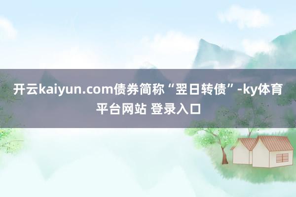 开云kaiyun.com债券简称“翌日转债”-ky体育平台网站 登录入口