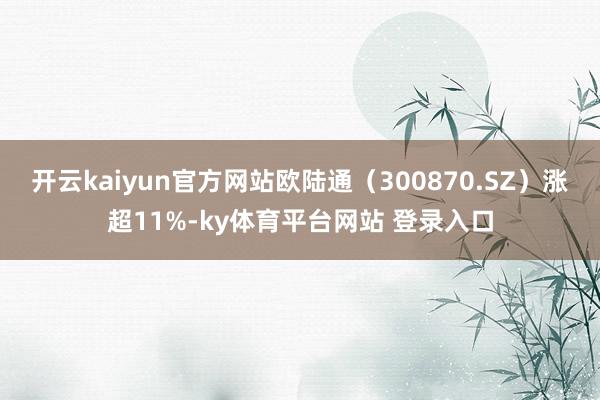 开云kaiyun官方网站欧陆通（300870.SZ）涨超11%-ky体育平台网站 登录入口